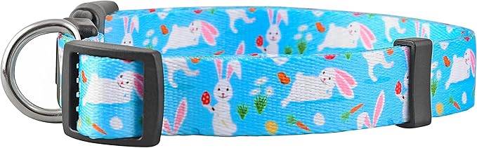 Native Pup Easter Dog Collar, Cute Spring Gift for Puppies, Pink Pastel, Eggs, Chicks, Bunny Adjustable for Small, Medium, Large Breeds (Bunny, Small)