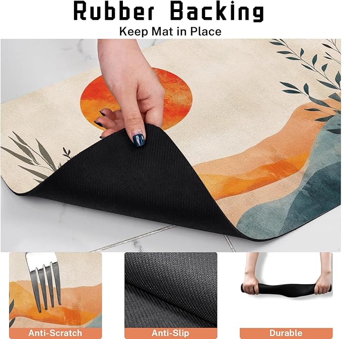 Absorbent Pet Dog Bowl Mat for Food and Water, Pet Cat Food Feeding Mat with Non Slip Rubber Backing, Dog Food Mats for Floors Waterproof, 17"x30"