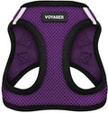Best Pet Supplies Voyager Step-in Air Harness - All Weather Mesh, Reflective, No Pull Harness for Dogs, Cats - Secure with Hook & Loop Fastener, Buckle, Double D-Rings - Purple/Black Trim, S