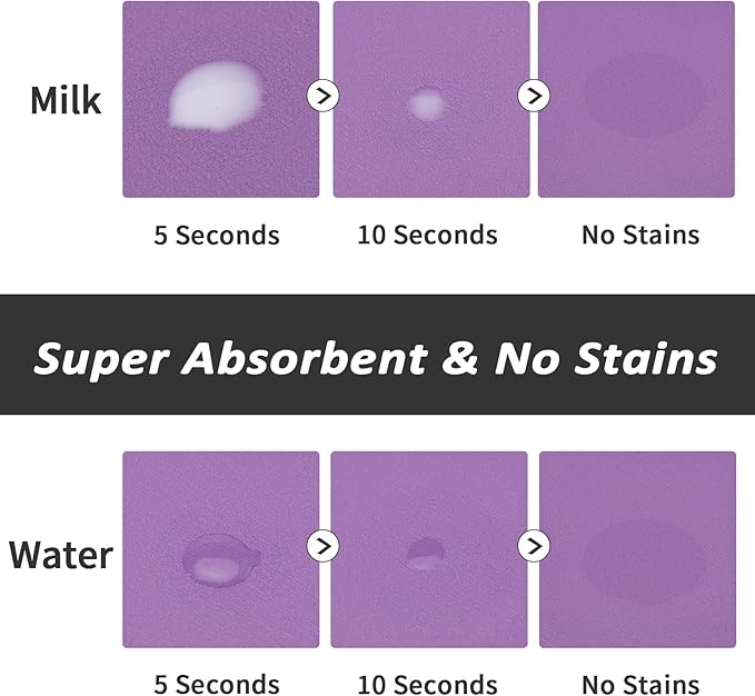 Dog Food Mat - Absorbent Cat Mat for Food and Water, No Stains Pet Feeding Bowl Mat, Easy to Clean Pet Placemats, Quick Dry Dog Water Dispenser Mat for Messy Drinkers | Purple 24"x36"