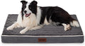 Orthopedic Dog Crate Bed for Large Sized Dog - Waterproof Puppy Bed for 36 Inch Kennel with Removable Washable Corduroy Cover, Support with Egg Crate Foam Filling, Grey