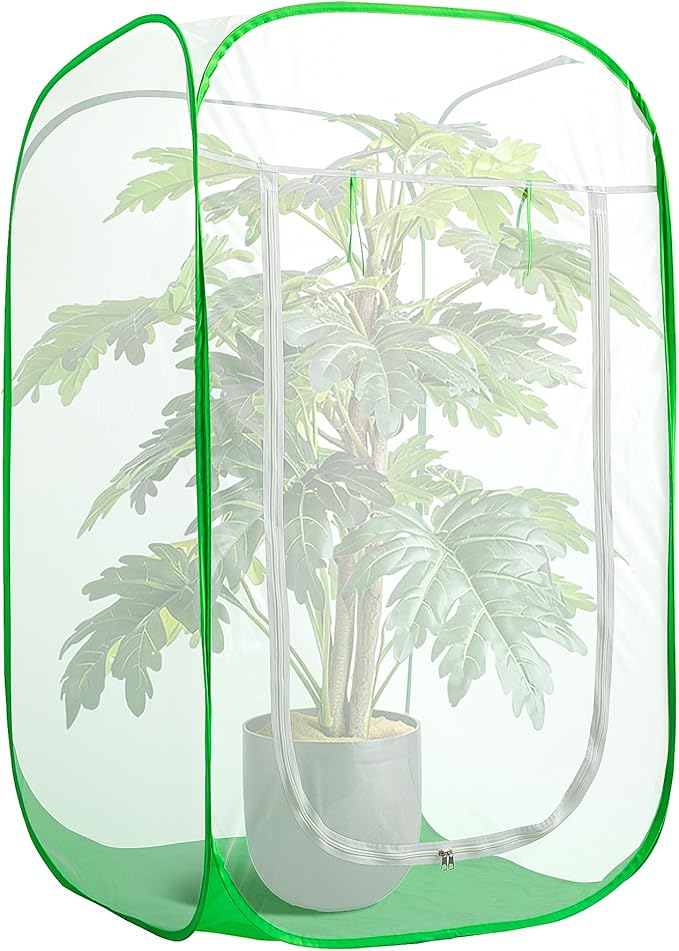 48" x 28" x 28" Pop Up Garden Mesh Plant Cover, Plant Protectors Mesh Plant Enclosure, Garden Net Cage Pest Protection Guard Tent with Storage Bag for Protect Plant Vegetable Fruit from Birds Insects