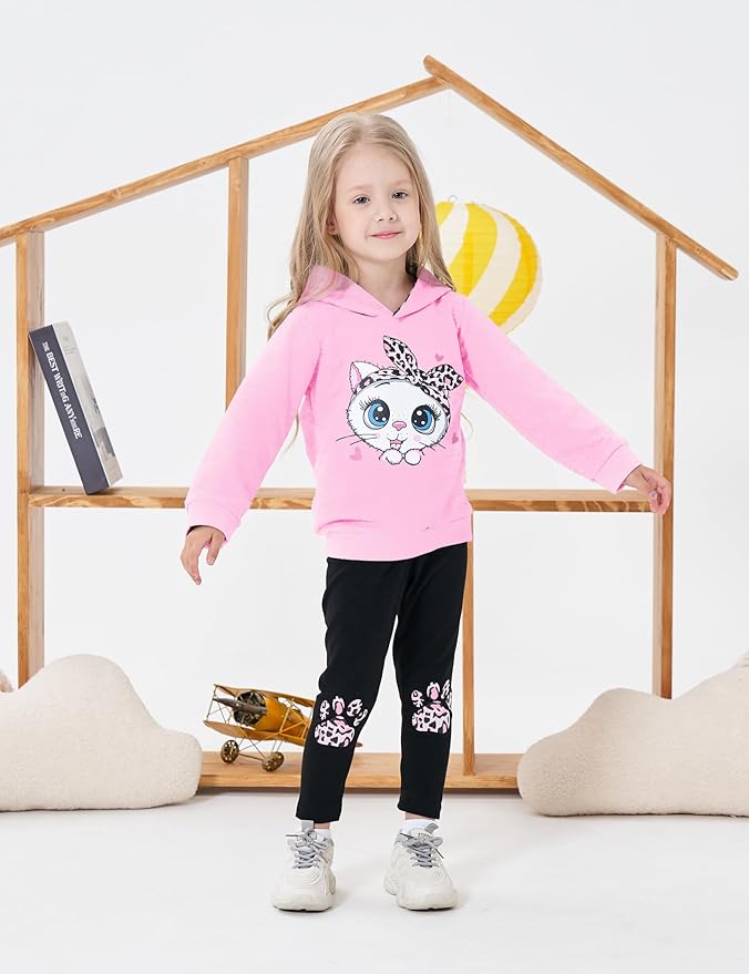 Toddler Baby Girls Clothes Long-sleeve Tie Dye Hoodie Sweatshirt Pants Hooded Outfit Set
