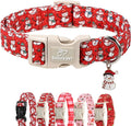 Christmas Dog Collar - Cute Red Snowman Christmas Puppy Collar with Safety Buckle, Soft Adjustable Holiday Dog Collars for Small Medium Large Dogs S
