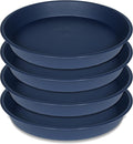 4 Pack of 14 inch Plant Saucers Bird Bath Bow Round, Plastic Plant Saucer Tray for Pots, White Planters for Indoor Plants, Plant Trays for Planter 12-15" (14", Blue)