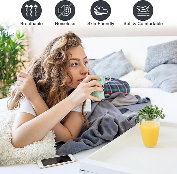 Waterproof Mattress Protector Full, Fitted Sheet Style Breathable Mattress Cover with Deep Pocket Fits Up to 18'', Noiseless Bed Cover for Kids Adults Pets, Machine Washable(Navyblue, 54'' X 76'')