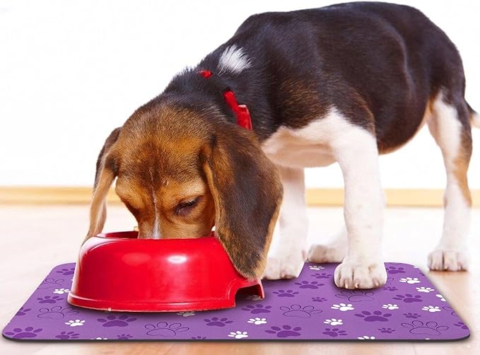 Dog Food Mat, Absorbent Water Bowl Mats Cat Pet Feeding Placemats 16 * 24 inch