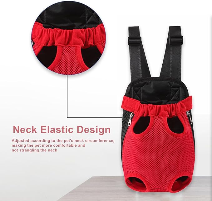 Dog Carrier Backpack, Adjustable Puppy Front Carrier Backpack, Ventilated Dog Chest Carrier for Hiking Camping Travel, Sling Bag for Small Medium Dog Cat Rabbit Puppies, Suit 5-9 lbs (Blue, M)