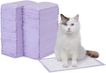 Amazon Basics Cat Pee Pads, Super Absorbent, Odor Control with Fresh Scent, Universal Fit for Litter Box, Multi Cat, Disposable, White/Purple, 100 Count