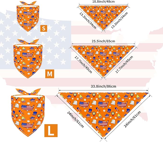 30 Pack 4th of July Dog Bandanas Bulk for Small Dogs Kittens Breed 18 Inch Patriotic Dog Bandanas XS Puppy Doggy Independence Day Dogs Bandana Grooming S