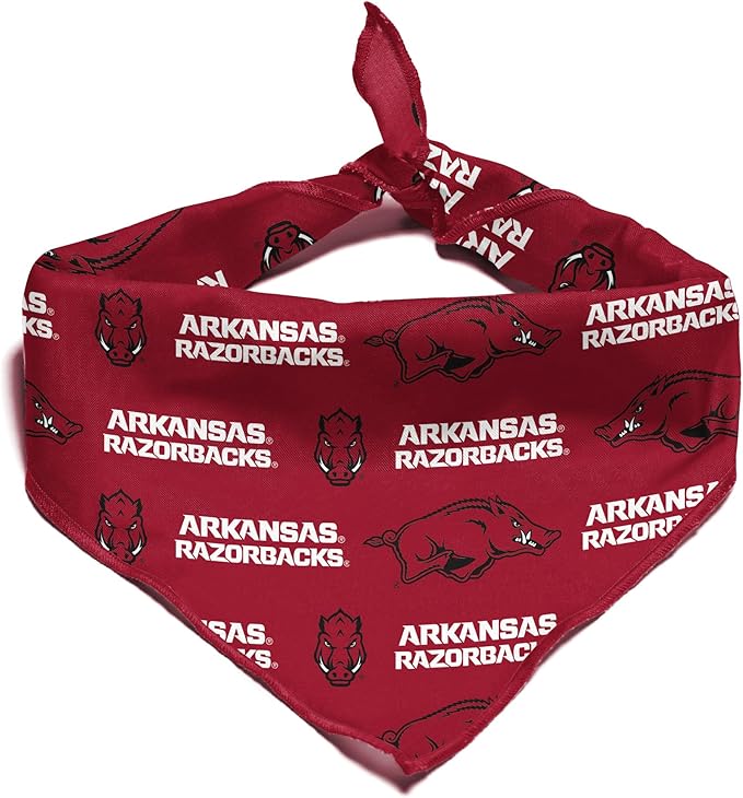Arkansas Razorbacks Officially Licensed Bandana for Dogs and Cats | Fits Pets Great Gift Idea | Easy-to-Tie (Large, 28")