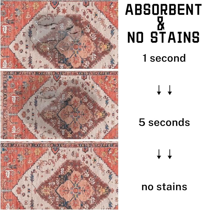 Absorbent Pet Dog Bowl Mat for Food and Water, Pet Cat Food Feeding Mat with Non Slip Rubber Backing, Dog Food Mats for Floors Waterproof, 17"x30"