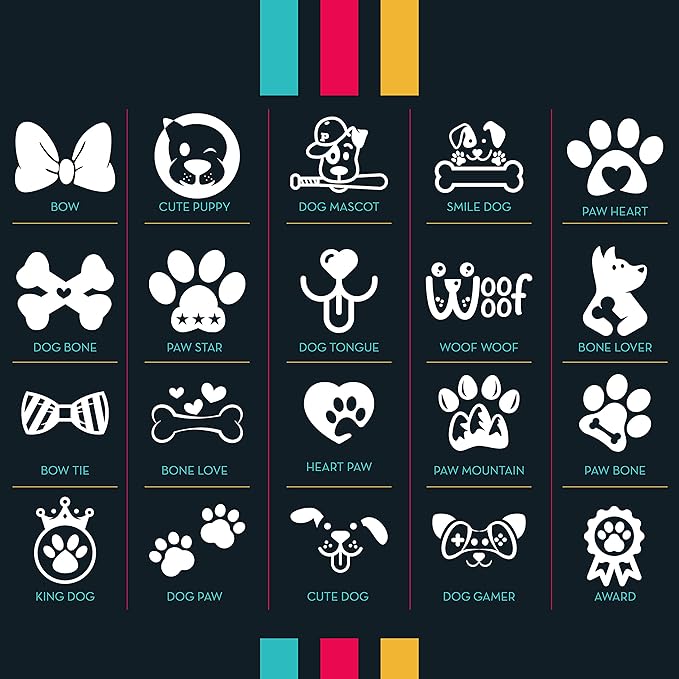 Engraved Pet ID Tags for Cats, Dogs - 4 Color & 5 Shape Options, Personalized w/ 20 Icons, Name, Address, Phone Number - Accessories for Four Legged Friends, Stainless Steel #Rectangular - Silver