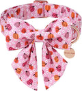 Halloween Pumpkin Dog Collar with Bow Tie, Pink Halloween Puppy Bowtie Collar with Adjustable Metal Buckle,Fancy Dog Collar Bowtie for Girl Boy Dog,L
