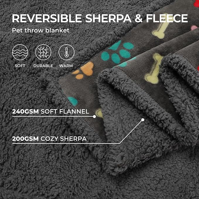 Luciphia Waterproof Pet Blankets for Couch Sofa Bed Cover Cat Liquid Pee Proof Washable Soft Fluffy Large Dog Blanket Reversible Furniture Protection Puppy Thicken X-Large（85" x 57"）