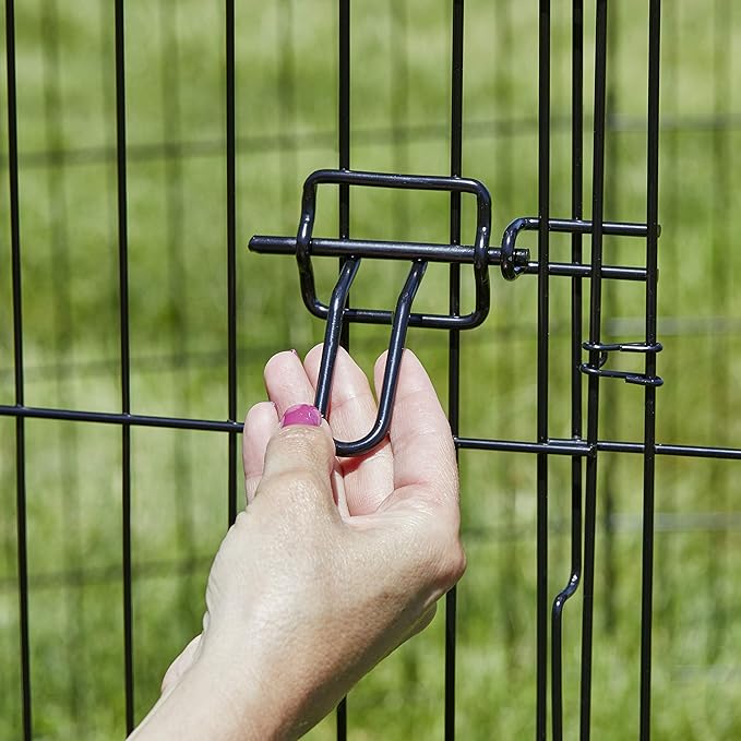 MidWest Homes for Pets Folding Metal Dog Exercise Pen, Indoor/Outdoor Playpen with Secure Door, Provides 16 Sq Feet of Play Space, 42-Inches Tall, Black E-Coated