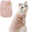 Waffle Knit Cat & Dog T Shirt for Small Dogs, Stretchable Puppy Shirt for Sphynx Cats & Small Breeds, Pet Clothes | Breathable Summer/Winter Apparel for Newborn(Pink Small)