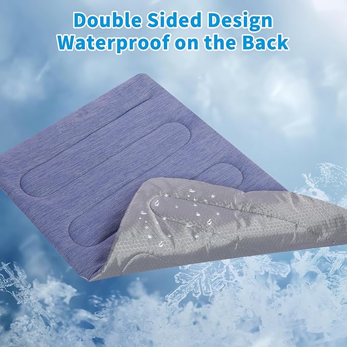 Cooling Mat for Large Dogs - Double-Sided Waterproof & Cool, Q-MAX>0.47, Portable Dog Cooling Mat for Summer. (L (36''x23'')