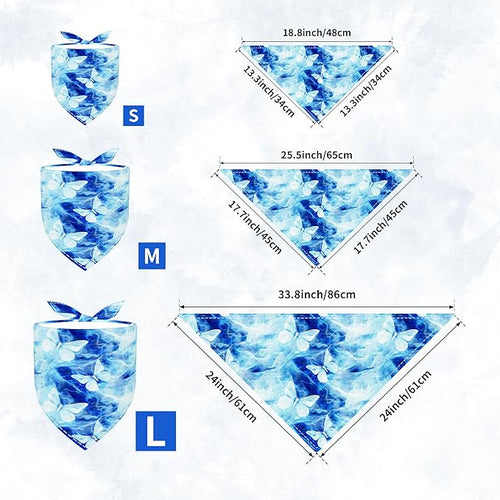 30 Pcs Tie Dye Dog Bandanas for Small Dogs Stitch Dog Bandana Bulk Reversible Print One Side Polyester Puppy Scarves Party Grooming S