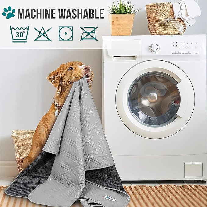 PetAmi Waterproof Bed Cover for Dogs, Pet Blanket Couch Cover, Reversible Furniture Cover Sofa Protector for Pet Cat Bed, Washable Dog Blanket for Seat, 68x82 Light Gray