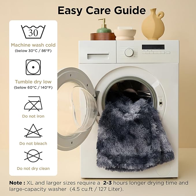 Bedsure Waterproof Dog Blankets for Large Dogs - Cat Blanket for Couch Protector Washable Long Faux Fur,Calming Soft Reversible Throw Furniture Protection for Puppy Pet, 40"x50", Tie-dye Grey
