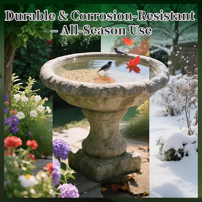 Bird Bath Copper Disk, 99.99% Pure Copper Metal Disc Bird Bath Cleaner for Outside Bowl Physical Safe Outdoor Water Purify Accessories (3-Point Support Design)