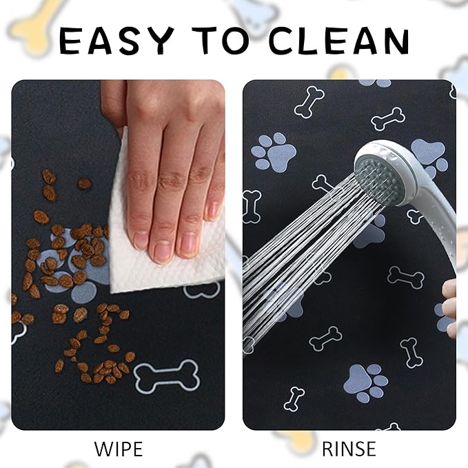 Pet Cat Dog Food Mat Non Slip Mat for Dog Water Bowl Mat Quick Dry Absorbent Cat Feeding Mat, 32 * 17 in, Red