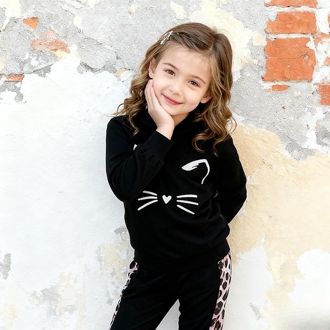 Toddler Baby Girls Clothes Long-sleeve Tie Dye Hoodie Sweatshirt Pants Hooded Outfit Set