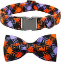 Halloween Dog Collar, Pet Collar Bow Plaid Collars Girl Boy Holiday Pet Collars Gift Bow Dog Collar Cute Soft Puppy Collar for Large Dogs