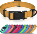 Joytale Small Dog Collar, Reflective and Adjustable Nylon Collar with Quick-Release Buckle, Lightweight No-Choke Design for Small Dogs, Khaki, 3/4" Width