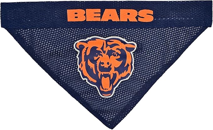 Pets First NFL DOG BANDANA - CHICAGO BEARS REVERSIBLE PET BANDANA. 2 Sided Sports Bandana with a PREMIUM Embroidery TEAM LOGO, Large/X-Large. - 2 Sizes & 32 NFL Teams available