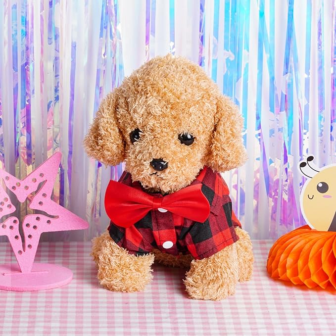 Tongcloud 3 Pack Plaid Puppy Cat Shirt - Cute Dog Shirts for Large Dogs and Cats - Birthday Party and Holiday Photo