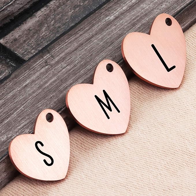 Ultra Joys Custom Personalized Pet ID Tag - Brushed Stainless Steel Heart in Rose Gold, Large