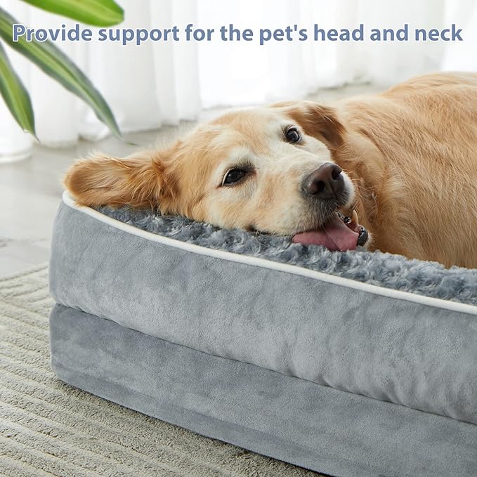 BFPETHOME Orthopedic Dog Beds for Large Dogs-Waterproof Sofa Dog Bed with Removable Washable Cover, Big Pet Bed with Waterproof Lining and Nonskid Bottom,Pet Bed for Large Dogs (Pack of 2)