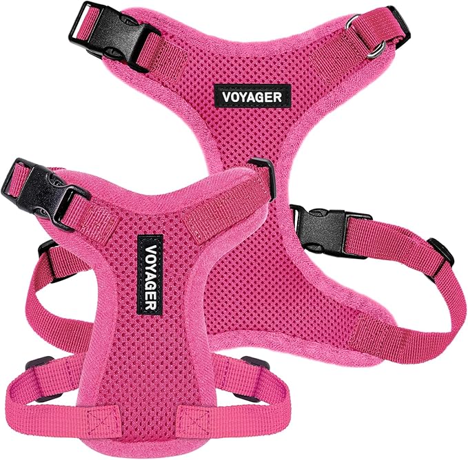 Voyager Step-in Pet Harness - All Weather Mesh, Adjustable Step in Harness for Cats and Dogs by Best Pet Supplies - Fuchsia, L