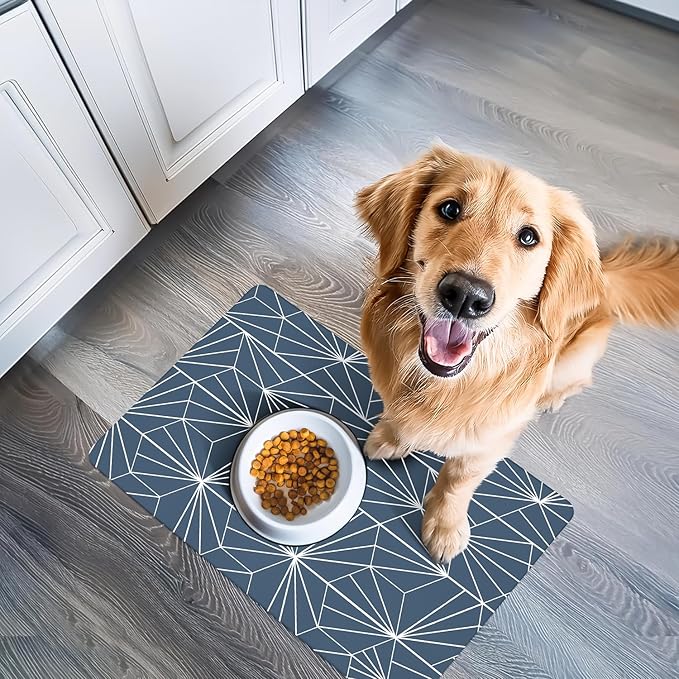 NALALAS Large Dog Mat for Food and Water, Cat Feeding Mat | Large Waterproof Dog Bowl Mat | Non-Slip Pet Food Mat for Floors | Pet Mats for Food and Water | Easy to Clean