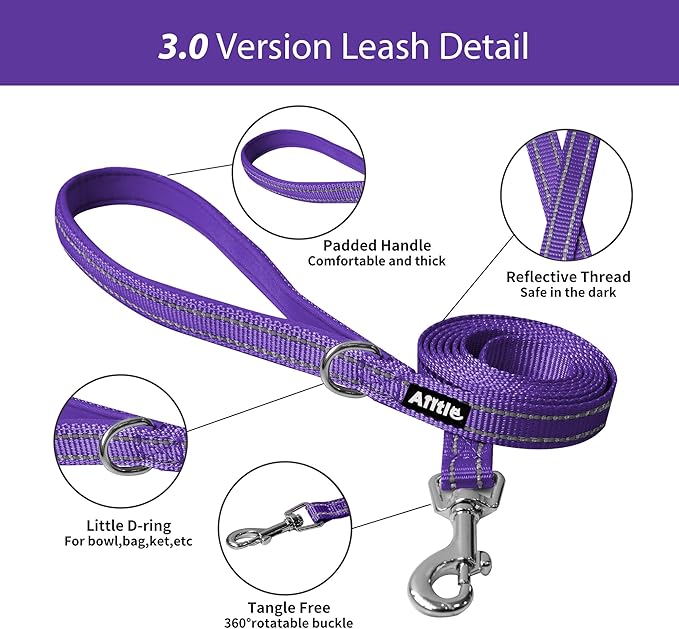 AIITLE Escape Proof Dog Harness - Step in Adjustable Dog Harness No Choke Over with Breathable Mesh and Quick-Release Buckle for All Weather- Outdoor Walking, Training for Medium Dogs Purple XL