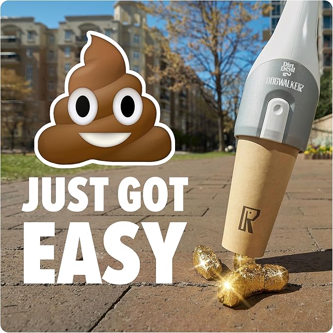 Dirt Devil Dogwalker Pet Waste Vacuum, Portable Handheld Vacuum, No-Contact Poop Scooper for Dogs, Ideal for Dogs up to 50 Pounds, Dog Poop Scooper for Yard Cleanup and Walks