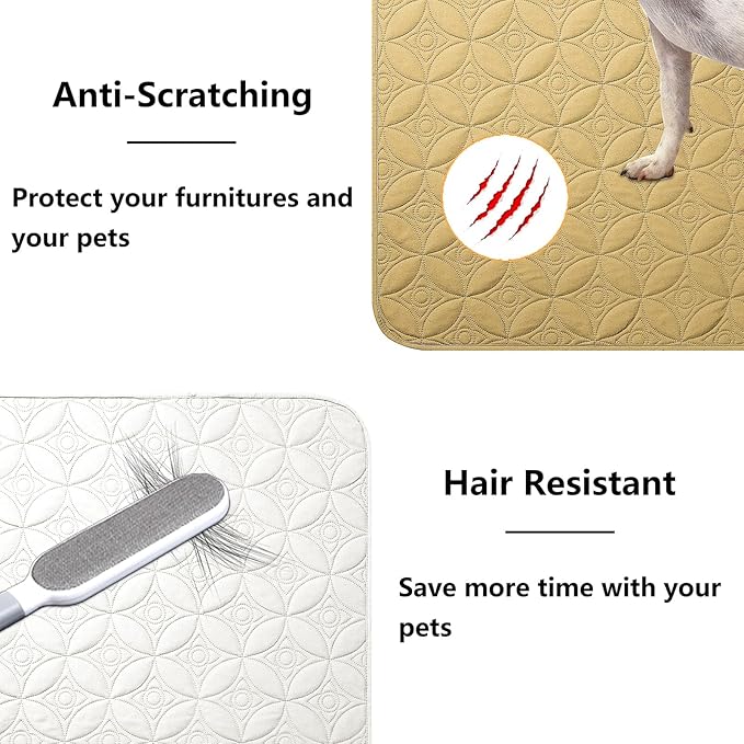 Waterproof Dog Blanket, 30x30 inches Small Pet Couch Covers for Sofa, Chair Bed Furniture Protector from Dogs Washable and Reversible-Sand+Cream