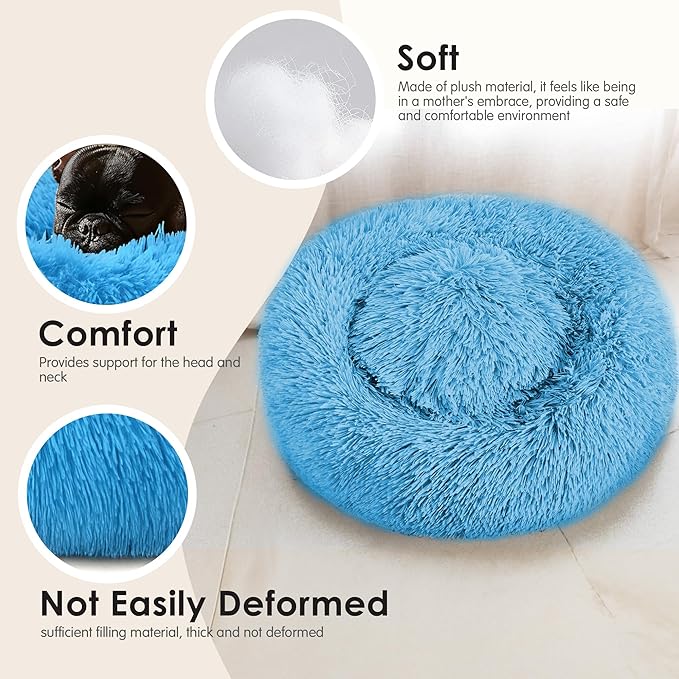 Dog Beds Large Sized Dog and Cats, 32in Pet Beds for Large Pet, Washable Indestructible Extra Large Dog Bed (Light Blue)