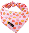 ARING PET Halloween Dog Bandanas, Cotton Pink Pumpkin Pet Bandanas Cute Triangle Bibs Scarf for Small Medium Large Boy Girl Dogs and Cats-L