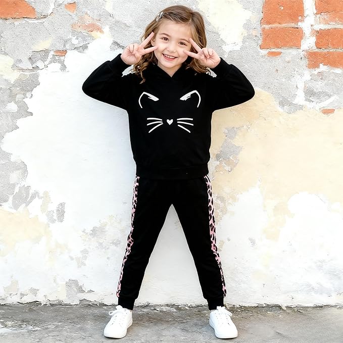 Toddler Baby Girls Clothes Long-sleeve Tie Dye Hoodie Sweatshirt Pants Hooded Outfit Set