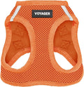 Best Pet Supplies Voyager Step-in Air Harness - All Weather Mesh, Reflective, No Pull Harness for Dogs, Cats - Secure with Hook & Loop Fastener, Buckle, Double D-Rings - Orange, L