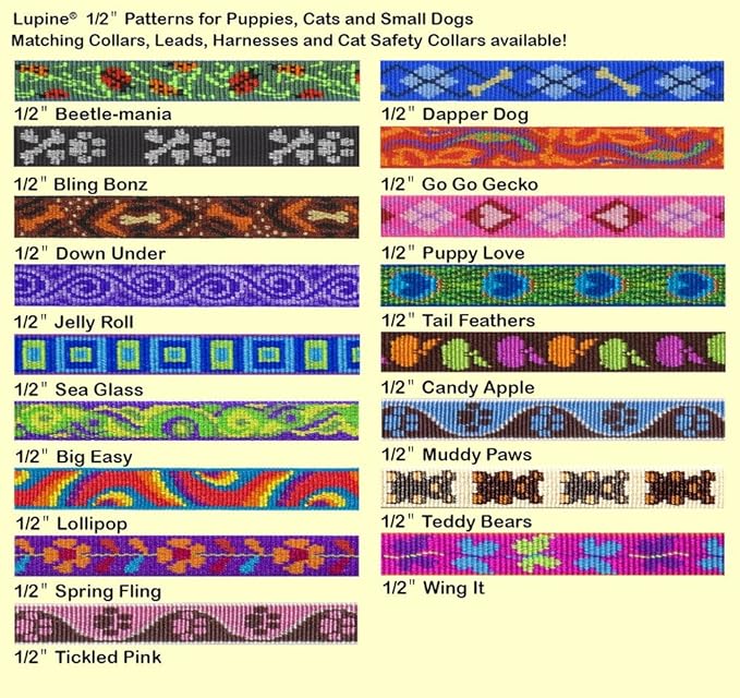 LupinePet Originals 1/2" Jelly Roll Cat Safety Collar, 8-12"