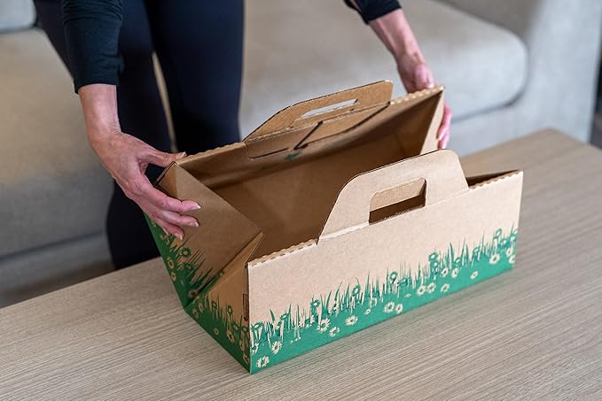 Disposable Ten Second Litter Boxes for Kitty/Cats. Made in The USA. Biodegradable Solution for Quick and Easy Disposal. Made of Recyclable Material. (8-Pack + Cottage)