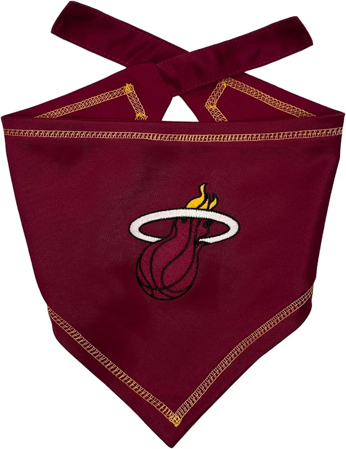 Pets First NBA Miami Heat TIE Bandana, Size Large/X-Large. Dog Bandana Scarf Bib for Pet Cat Dog. The Ultimate Game-Day, Party Bandana