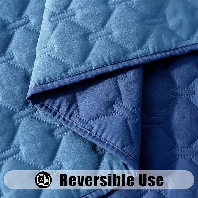 Smiry Waterproof Dog Bed Cover Blanket, Soft Reversible Pet Blanket, Washable Leakproof Cats Dogs Couch Cover for Sofa, Couch, Furniture (30x70 Inch, Navy/Blue)