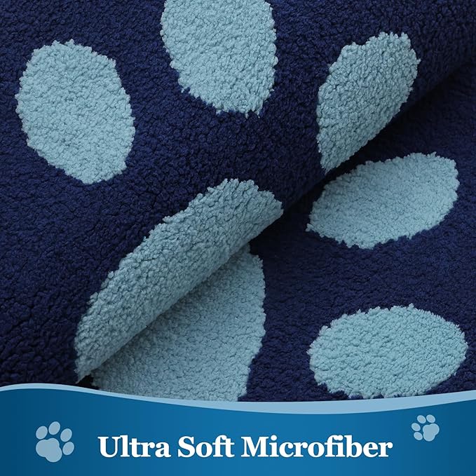 Buganda Dog Door Mat for Muddy Paws, Absorbent Dirt Trapper Washable Indoor Doormats, Non Slip Low-Profile Mud Mat for Dogs, Front Entrance Doormat for Inside Floor (40x32 Inches, Dark Blue)