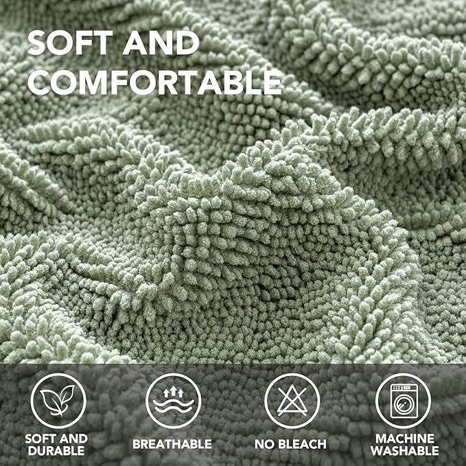 H.VERSAILTEX Non Slip Pet Couch Cover Chenille Dog Bed Protector Thick Soft Sofa Slipcover Pet Friendly Washable Couch Cushion Covers for Pets (30" x 53", Sea Foam)