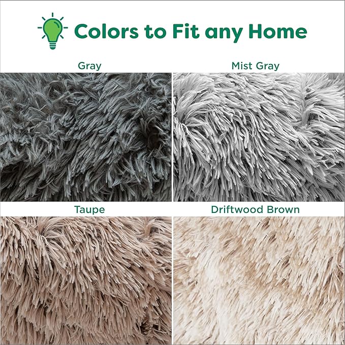 Furhaven Waterproof Throw Blanket for Dogs & Indoor Cats, Washable - Shaggy Plush Calming Long Faux Fur & Velvet Dog Blanket - Driftwood, Small (Pack of 2)